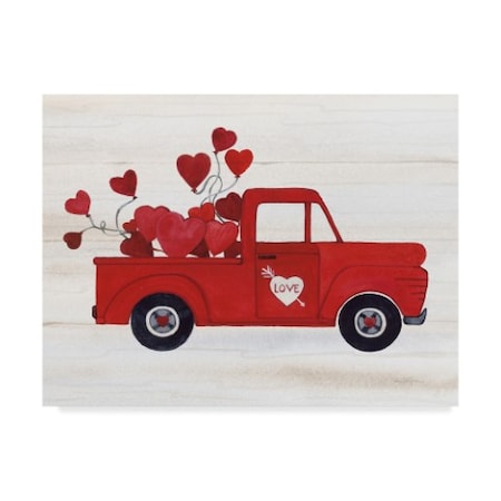 Kathleen Parr Mckenna 'Rustic Valentine Truck' Canvas Art,14x19